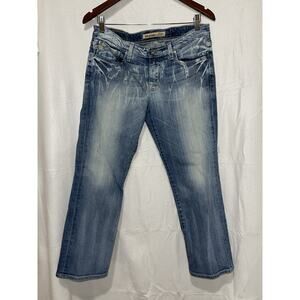 Big Star Med Wash Maddie Mid-rise Fit Capri Jeans Women's Size 29 Western Y2K‎